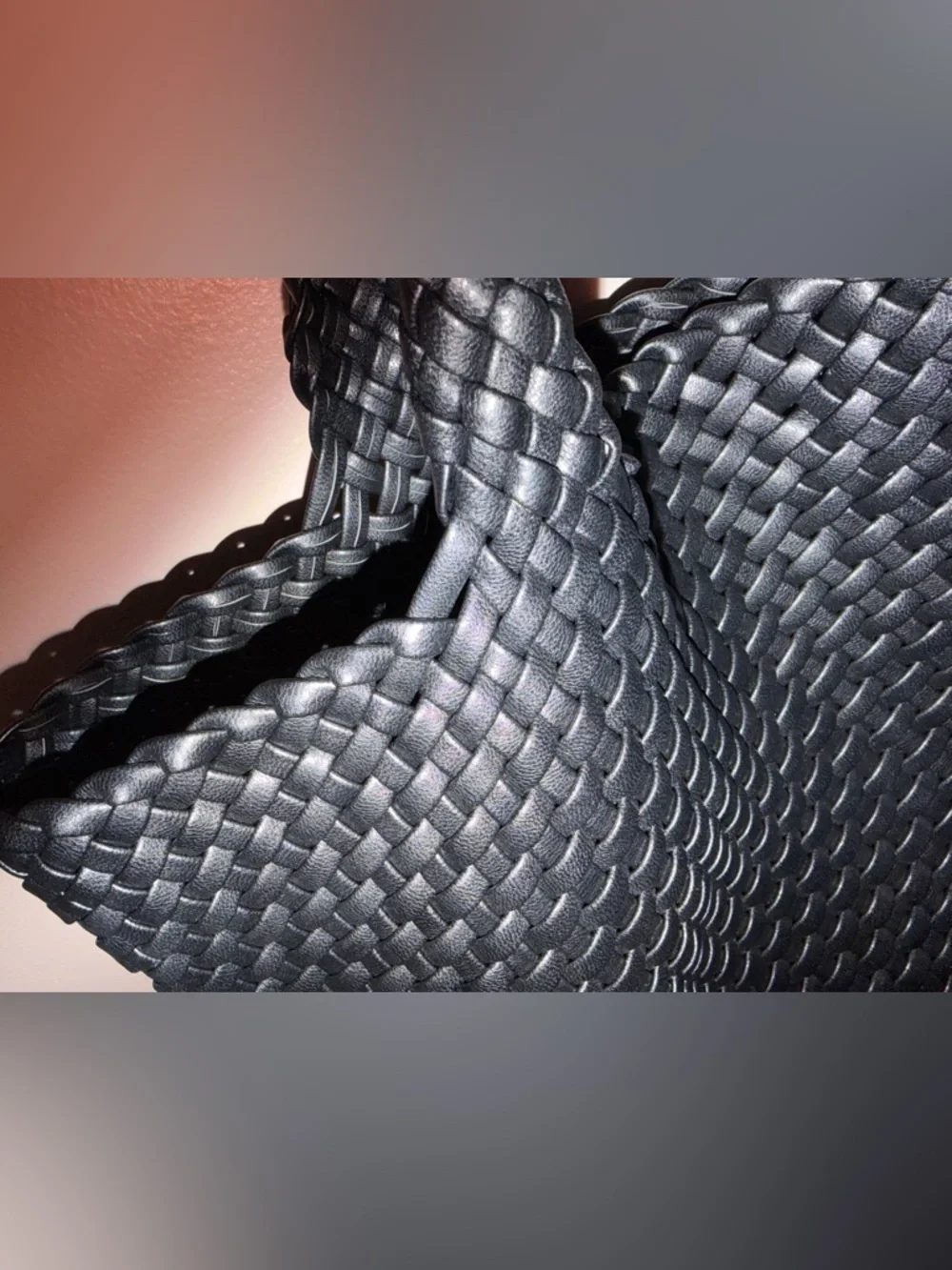 Black Woven Tote Bag - Classic Women's Handbag